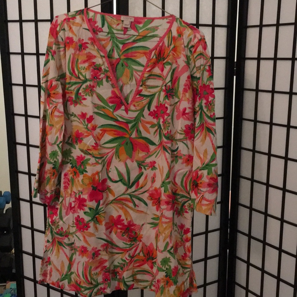 J crew tunic floral summer size large